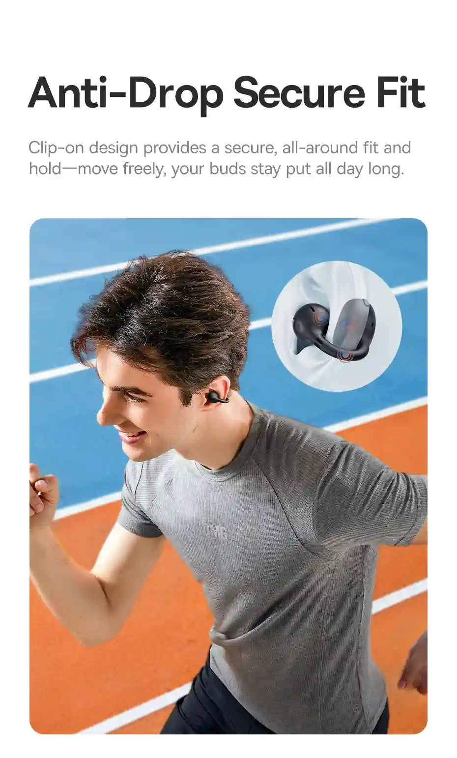 Tidesmit Open Ear Wireless Earbuds – Secure Clip-On Sports Headphones Tidesmit