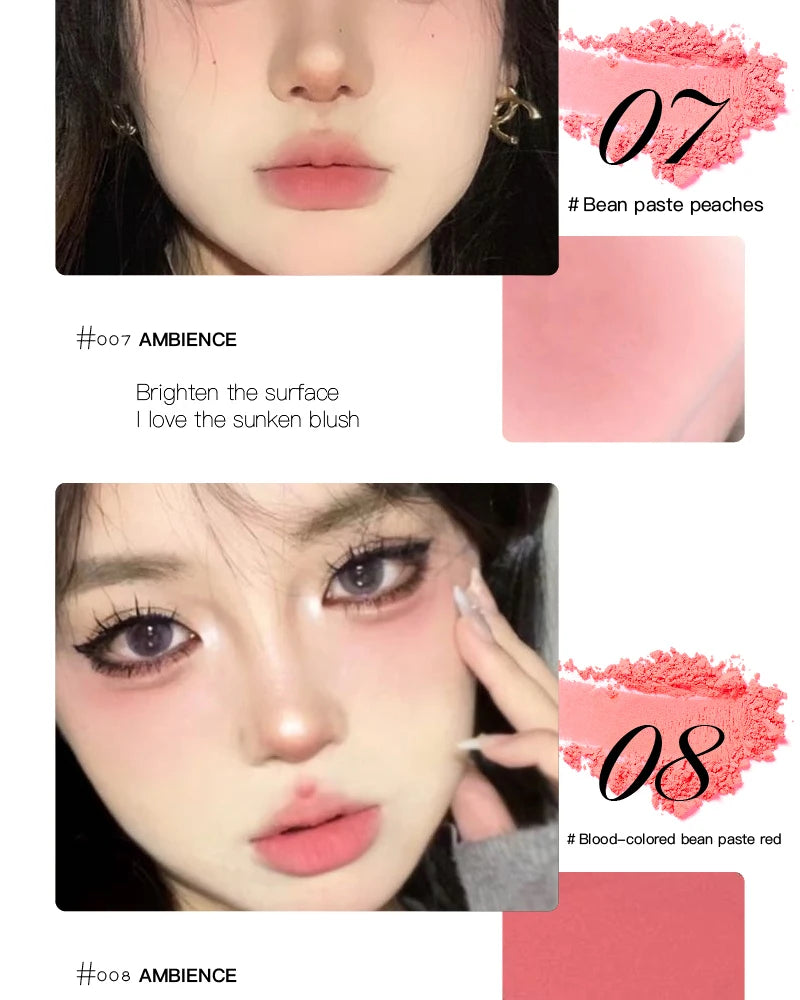 Tidesmit monochrome matte blusher palette for natural nude cheek makeup featuring soft silky low saturation powder