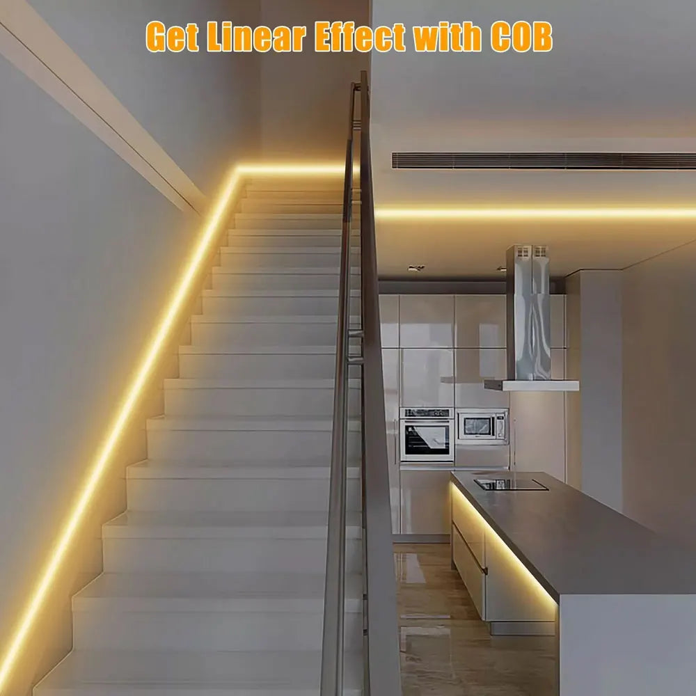 COB LED Strip Flexible High Density LED Strip 3mm COB Bar LED Light Warm 3000K White 6500K for Bedroom Kitchen Home