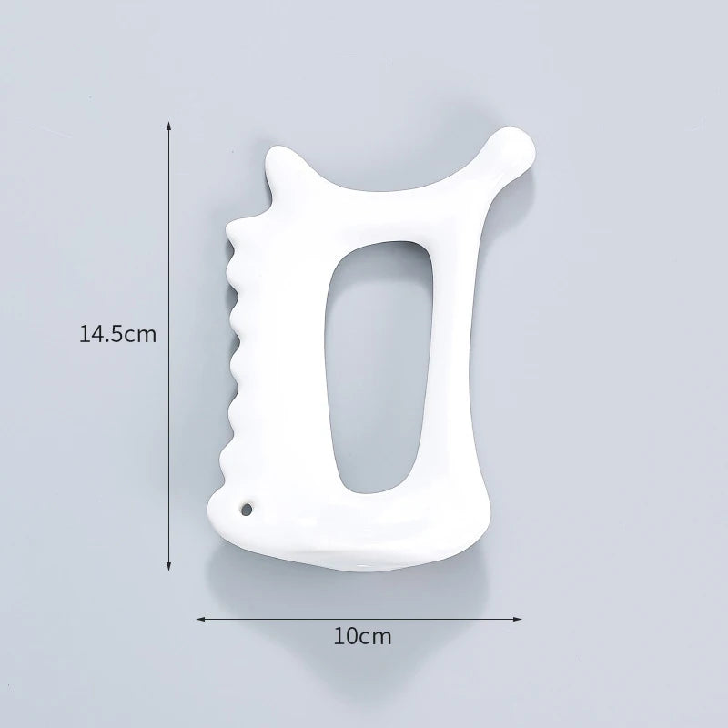 Ceramic Gua Sha Scraping Tool for Natural Lymphatic Drainage - Tidesmit Body Shaping Massage Equipment L White Tidesmit