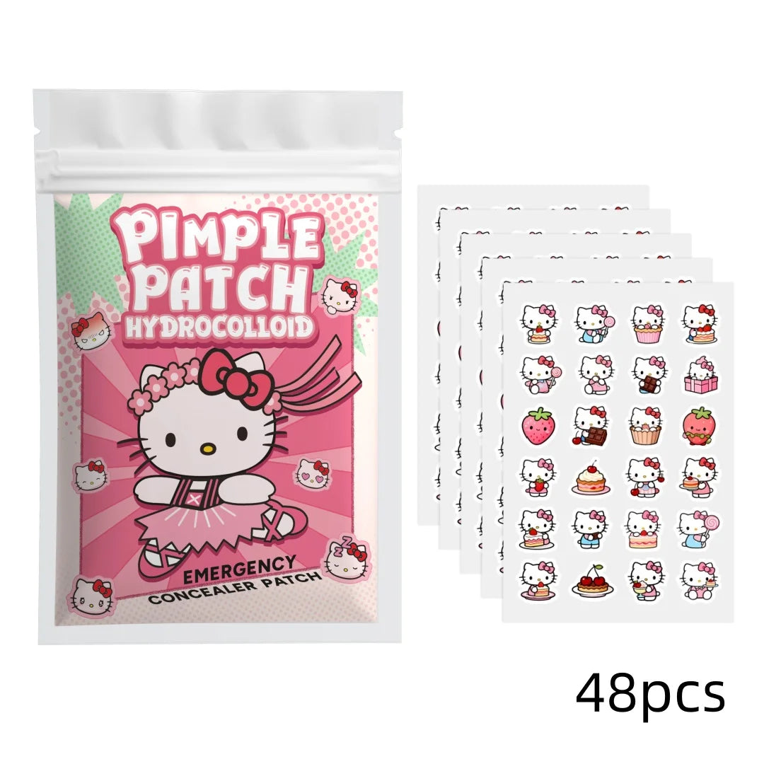 48/120PCS hello kitty Acne patches, facial acne patches, hydrogel acne removal patches, concealer