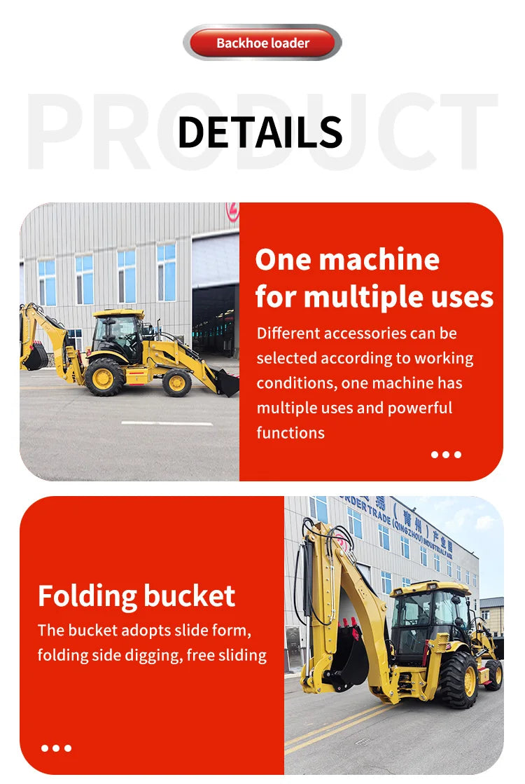 Customized China Factory 4X4 Mini Excavator Towable Backhoes Price Tractor Backhoe Excavator Loader