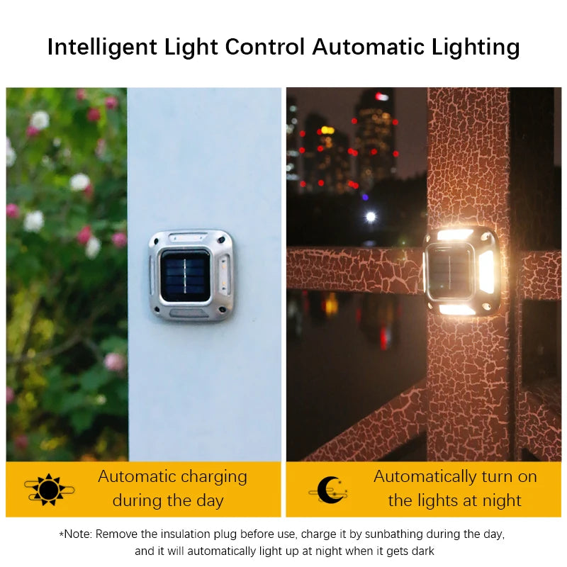 8LED Solar Driveway Light Outdoor Garden Ground Lights Waterproof LED Solar Wall Lamp Camping for Step Stair Pathway Walkway Dec