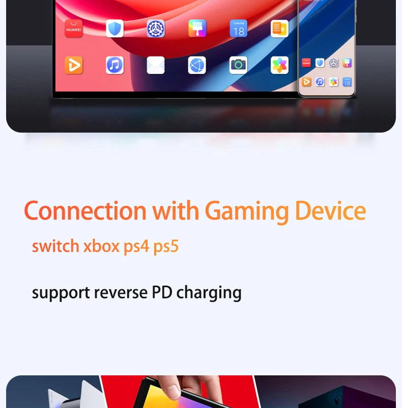 VCHANCE 16 Inch 4K UHD Touch Screen Portable Monitor 100%DCI-P3 HDR Expand Office Movie Display For PC Laptop Phone XBox Switch