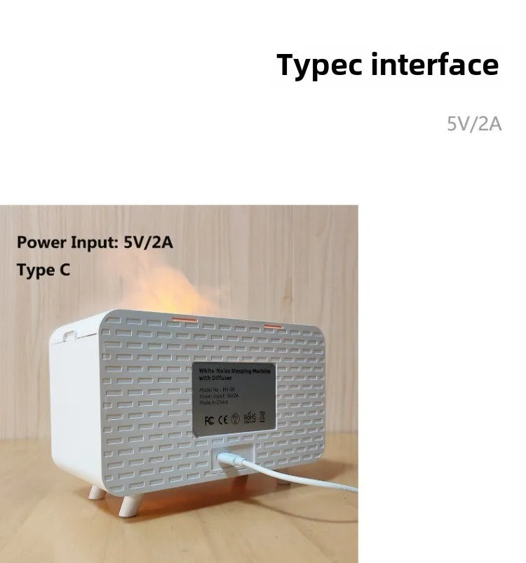 Bluetooth White Noise Machine with Aroma Diffuser,Humidifier & Night Light |8 Natural Sounds,3-Level Dimming for Sleep Therapy