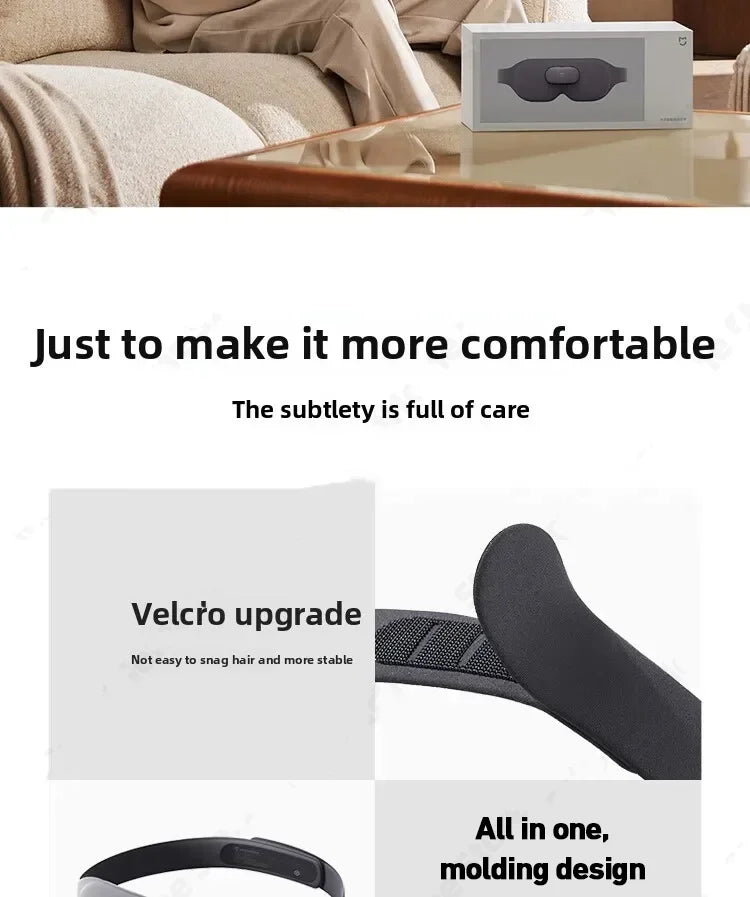 Smart Massage Eye Mask | 3D Heat Therapy & App Control - Black Relaxation Treatment Tidesmit