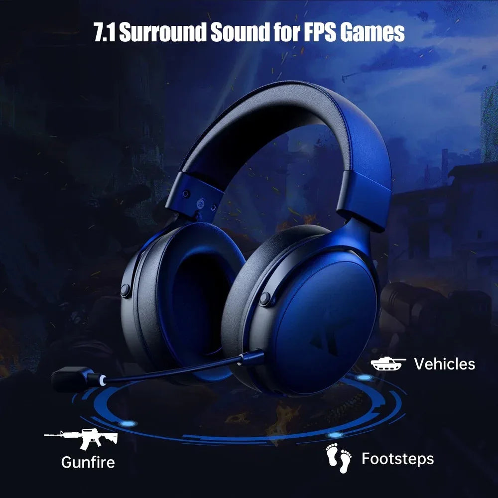 Wireless Gaming Headset V9 Pro - 7.1 Surround Sound Over-Ear Headphones Tidesmit