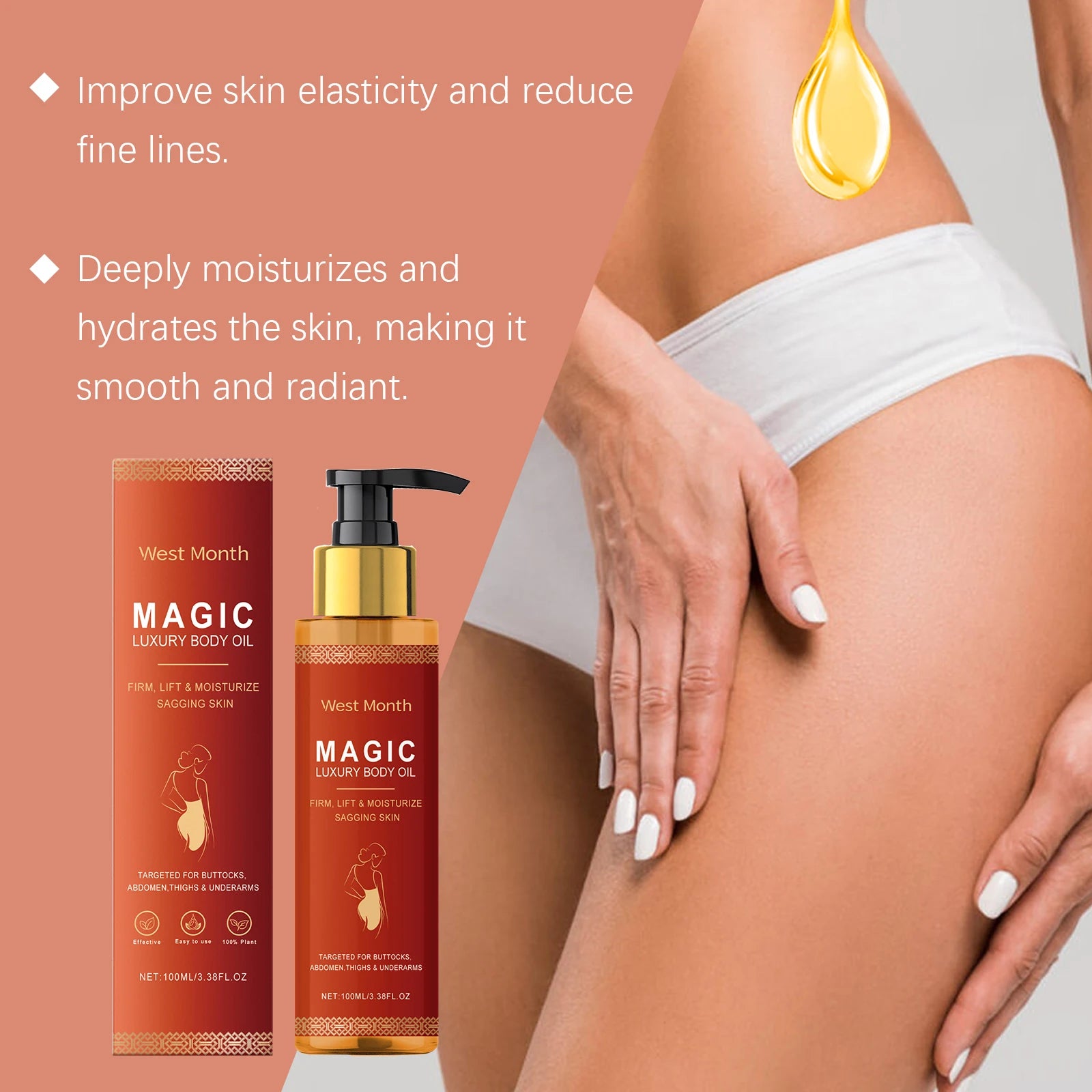 Magic Luxury Body Tightening Oil Deeply Moisturizing Dry Skin Sagging Skin Thighs Rejuvenating Repairing Soften Nourishing Oil