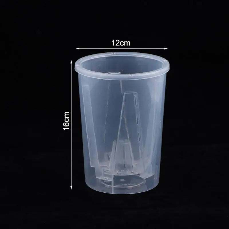 Clear self-watering planter pot, 12cm x 16cm (double-layer insert)