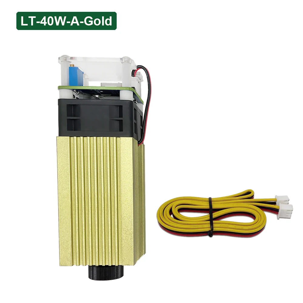 Gold laser module with lens cover area and multicolor pin cable