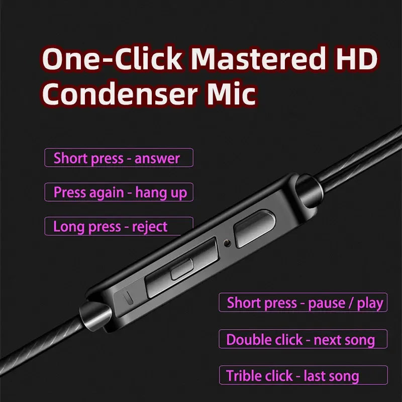 6 Dynamic Driver Wired In-Ear Headphones with Mic by Tidesmit Tidesmit