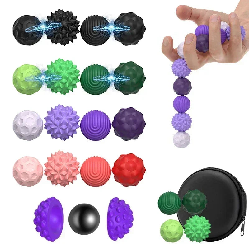 Magnetic Massage Balls for Hand Therapy - Portable Stress Relief Set Relaxation Treatment Tidesmit