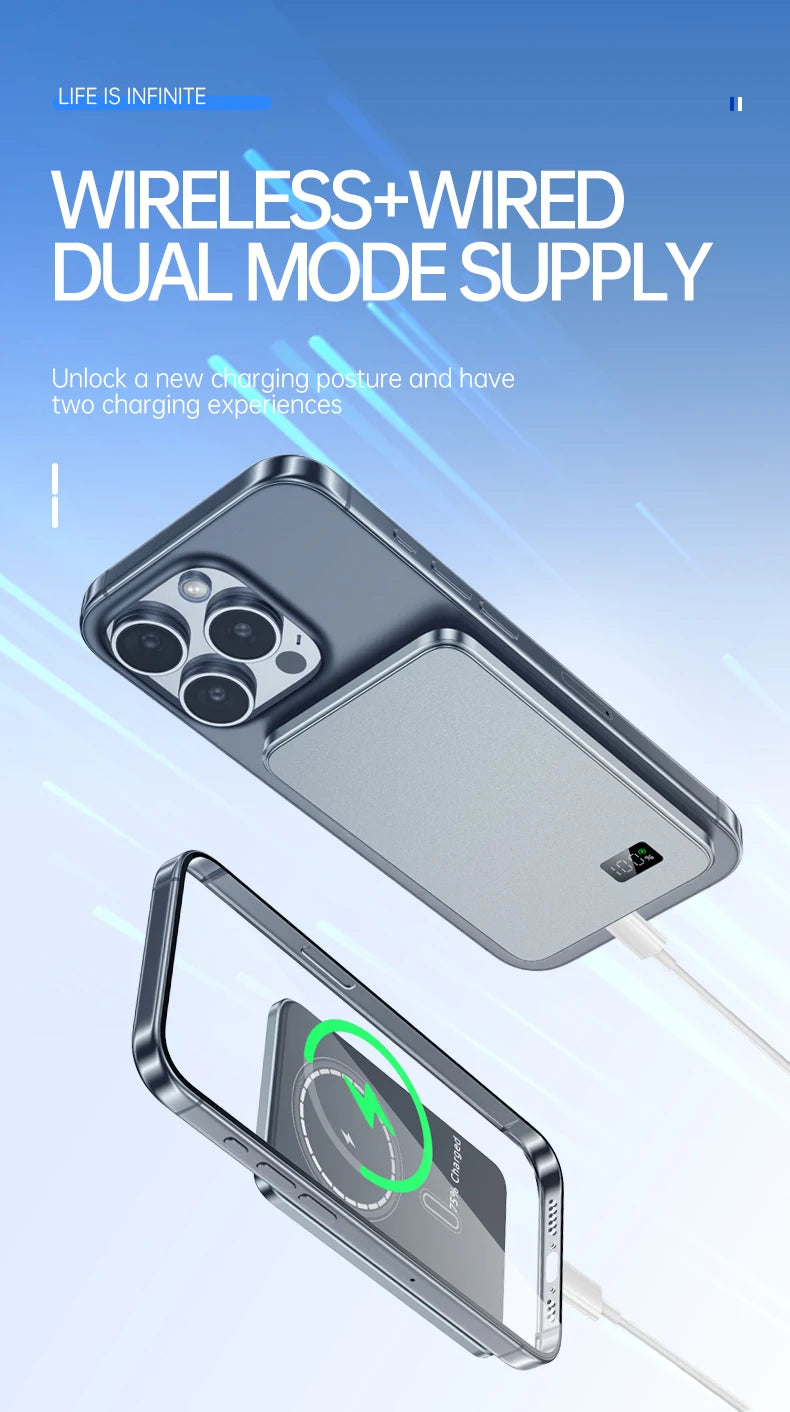 Magnetic Power Bank 10000mAh Qi2 Wireless Portable Charger - Tidesmit Tidesmit