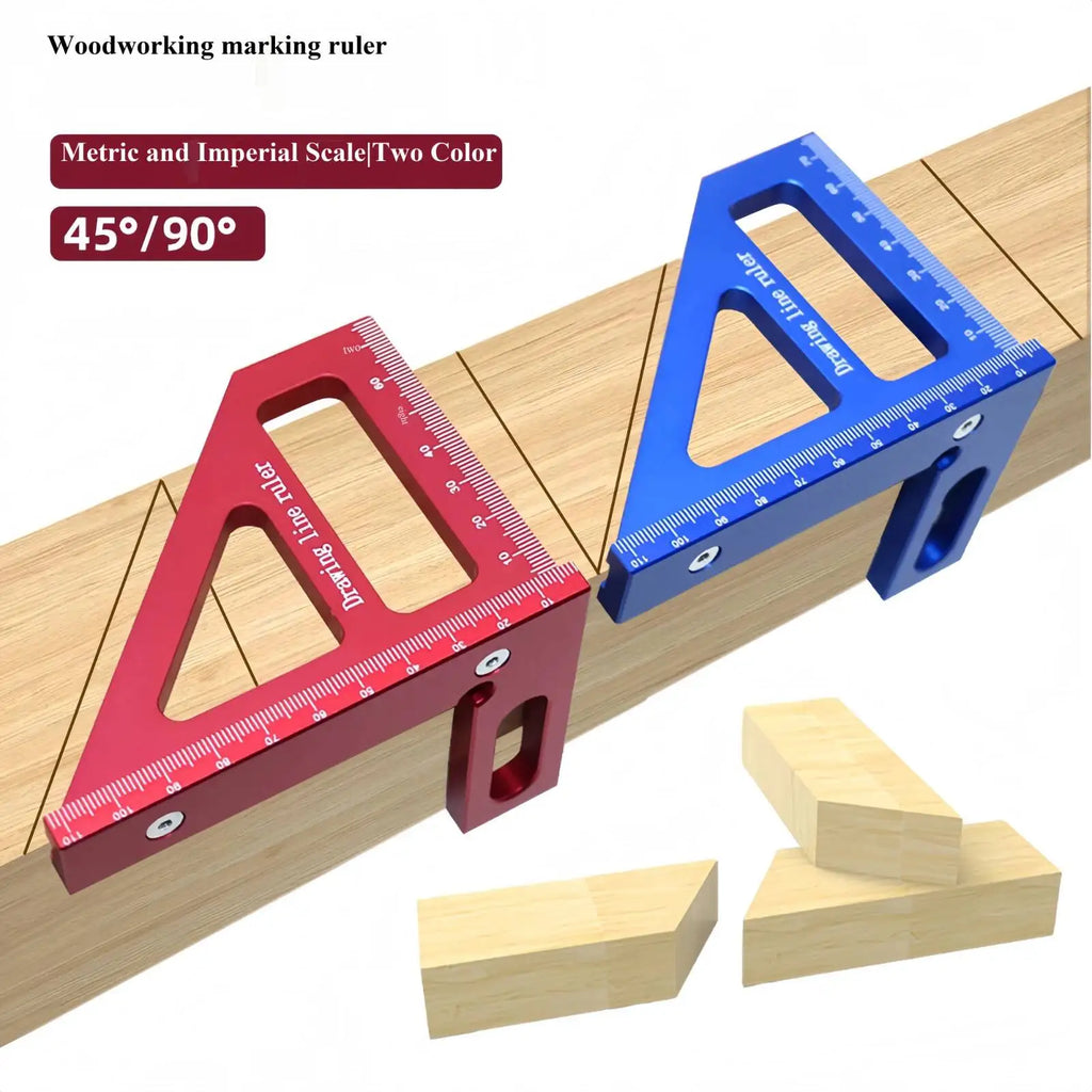 Woodworking Square Protractor Aluminum Alloy Miter Triangle Ruler High Precision Layout Measuring Tool for Engineer Carpenter
