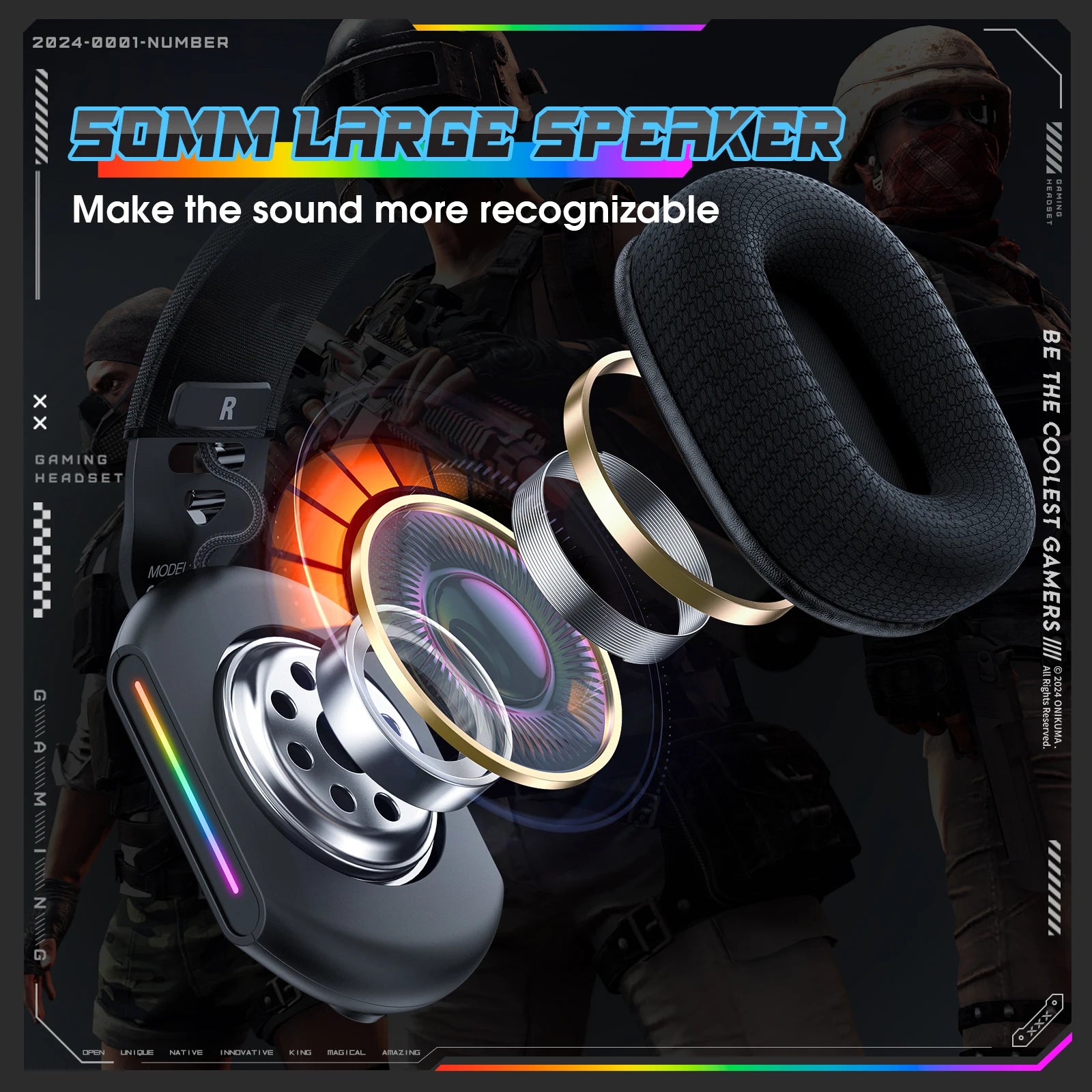 Gaming Headset with Microphone - Noise Cancelling Wired Audio Tidesmit