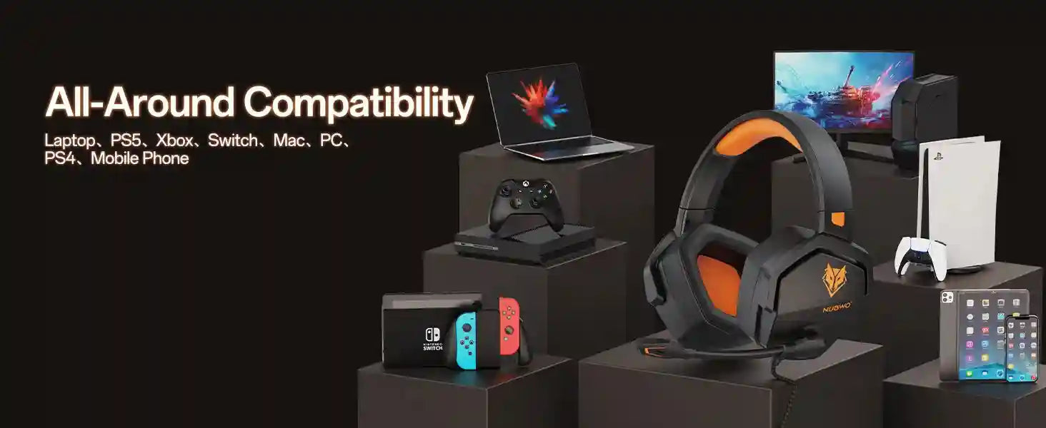 Pro Gaming Headset with Mic - Over-Ear Wired Audio for Xbox PS5 PC Tidesmit