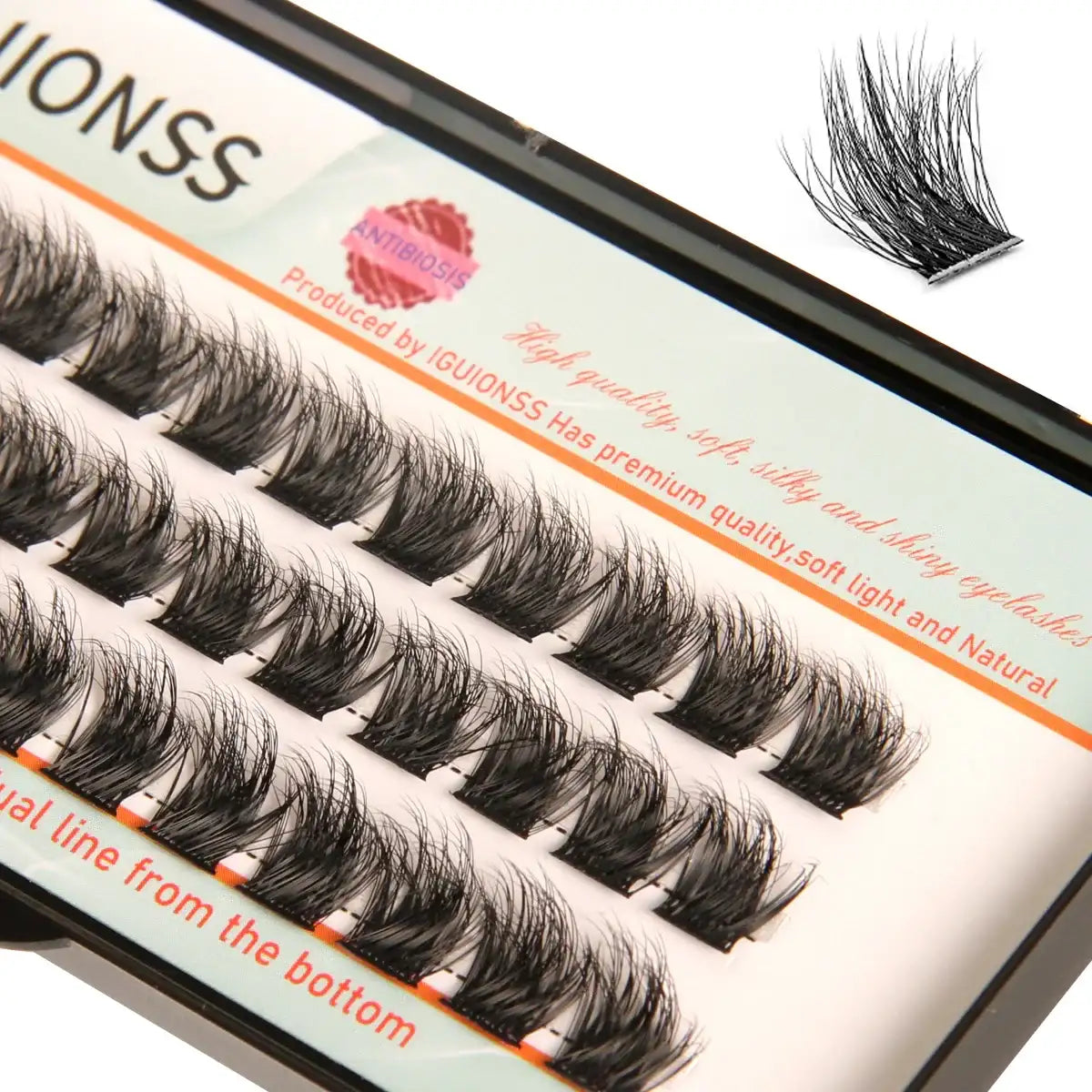 IGUIONSS Segmented False Eyelash Extension DIY Natural Individual Lash Makeup Tools Soft Easy to Operate Eyelashes False Eyelashes Tidesmit