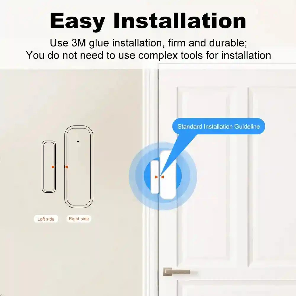 Zigbee Door Window Sensor for Smart Home Automation - White Tidesmit