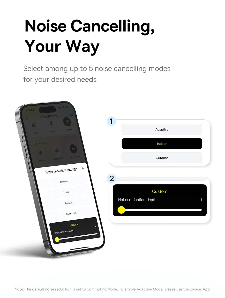 Baseus EP10 Pro ANC Earbuds Wireless Bluetooth 6.0 Earphones 50dB Realtime Adaptive Headphones 6 Mic Hi-Res LDAC IP55 Ear buds Tidesmit