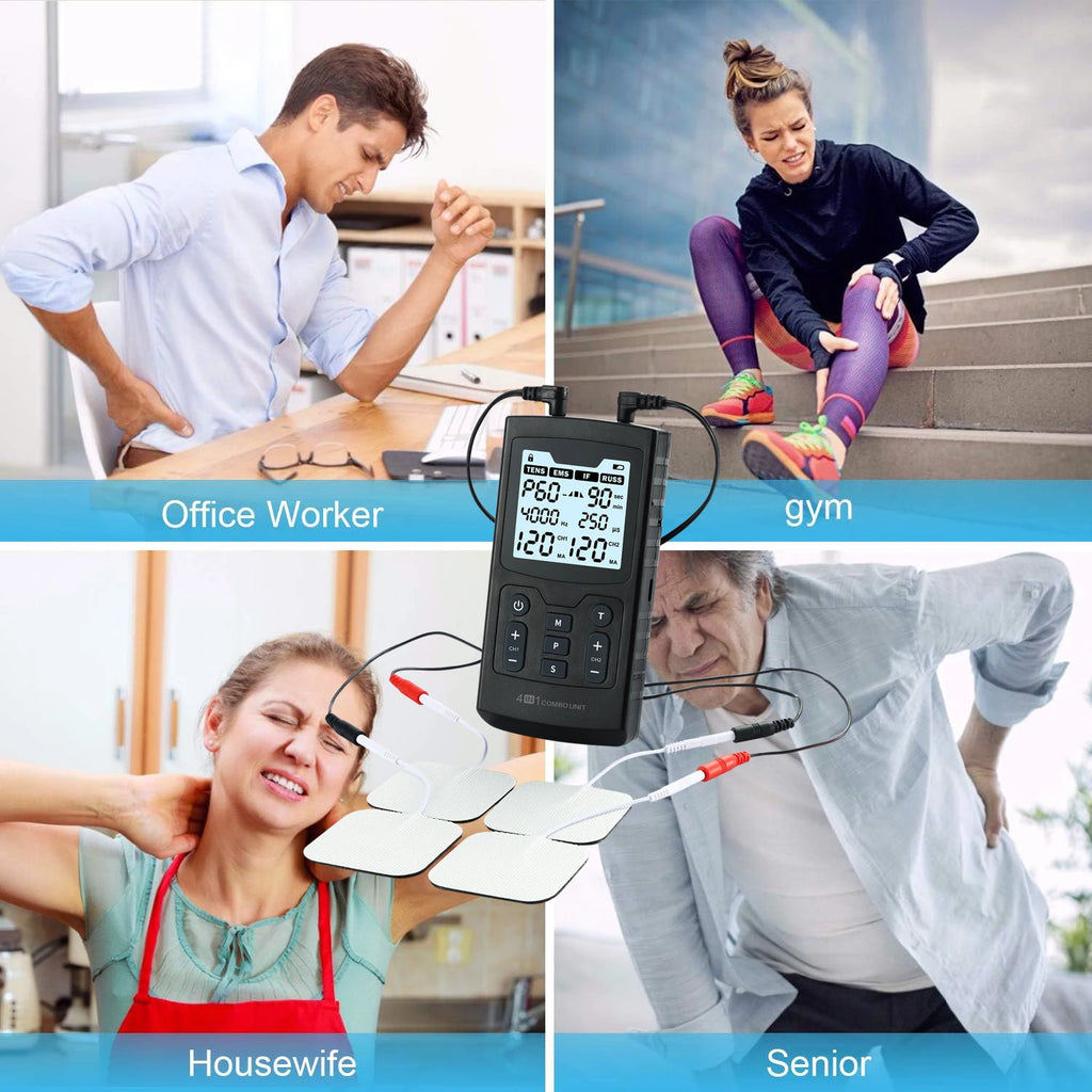 TENS Muscle Stimulator 4-in-1 Massager with Heat Therapy Back Massage Instrument Tidesmit