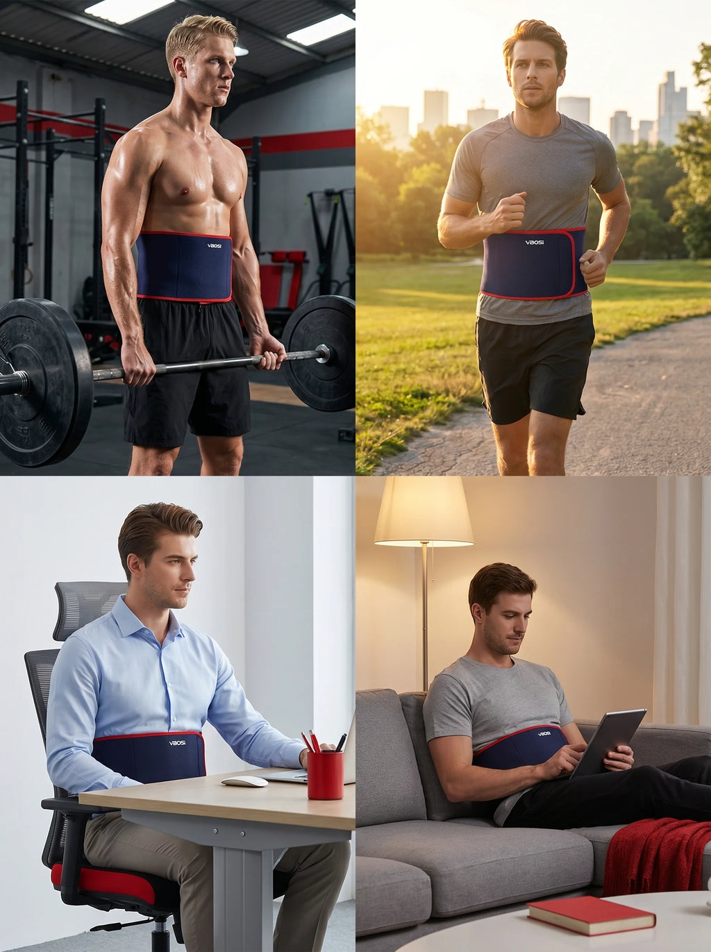 VBOSI Back Support Lumbar Belt Adjustable Waist Brace Men Women Sciatica Relief Lower Back Pain Support for Office Working
