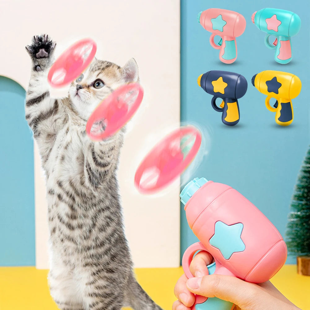 New Funny Cat Toy Interactive Play Pet Training Toy Mini Flying Disc Windmill Catapult Pet Toys Cat Dog Chewing Playing Supplies