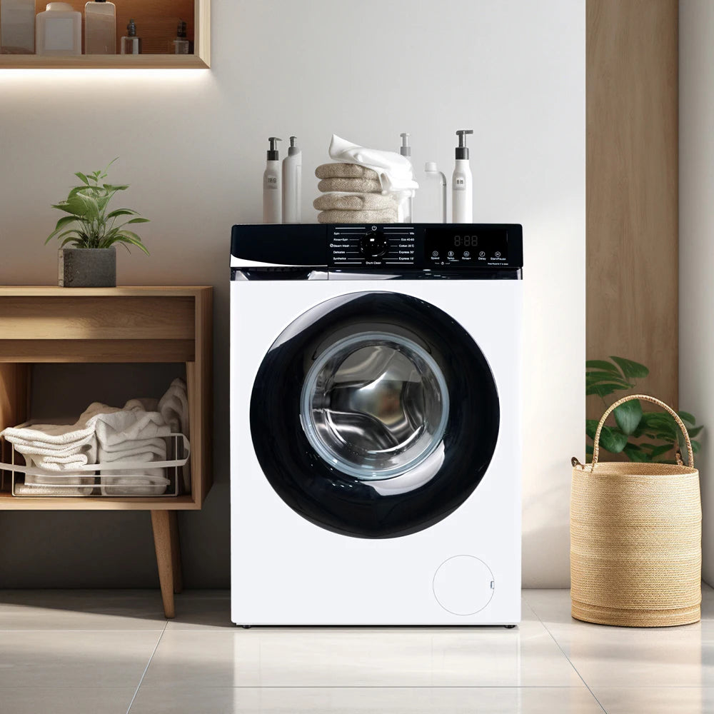 Tidesmit 12KG automatic washer dryer combo inverter motor side view for commercial hotel laundry efficiency