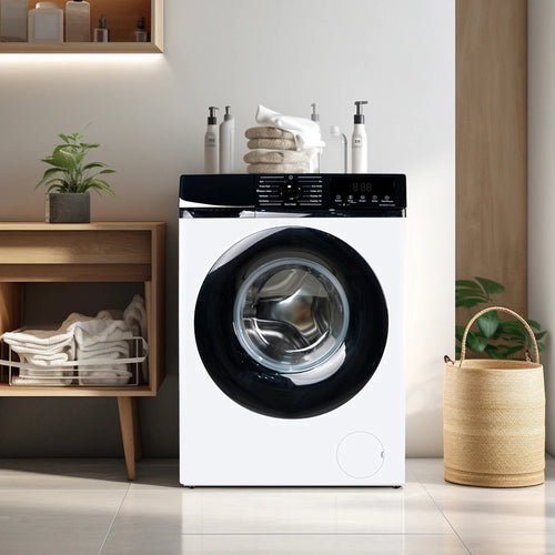Tidesmit 12KG automatic washer dryer combo inverter motor side view for commercial hotel laundry efficiency