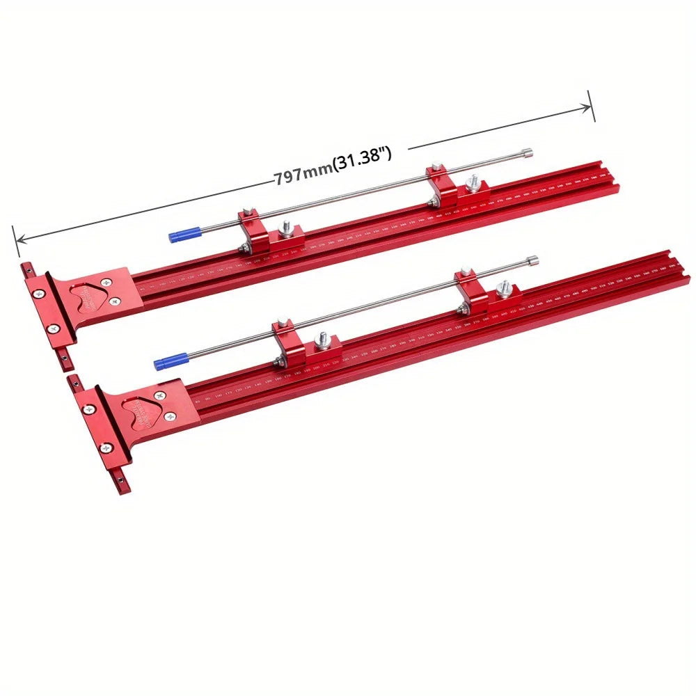 2-in-1 Parallel Guide Rail System Track Saw Angle Clamp,Aluminum Guide for Makita & Festool Rail,Circular Saw Cutting Positioner