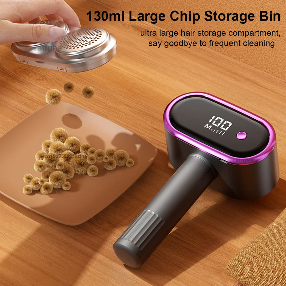 Tidesmit electric lint remover showing double motor high-speed blades and USB charging for clothes fabric care