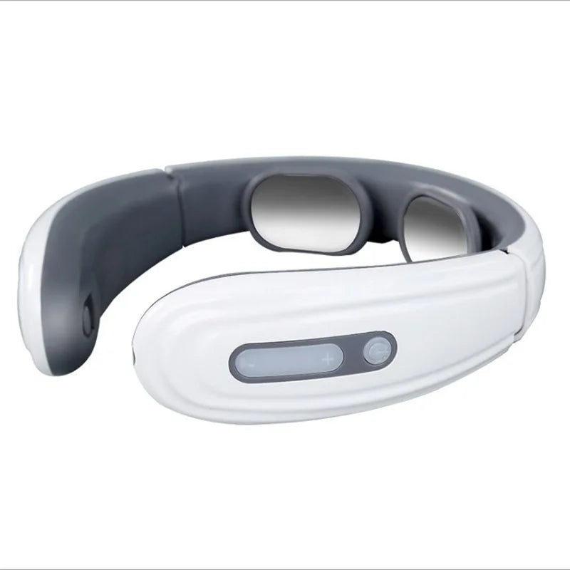 Electric Neck Massager for Pain Relief - 6 Modes & Portable Design Relaxation Treatment WHITE Battery type Tidesmit