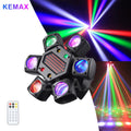 80W Disco Party Light 6-arm Mini Beam Moving Head Strobel Effect Lights Remote DMX512 Control DJ Mobile Stage For Club Wedding