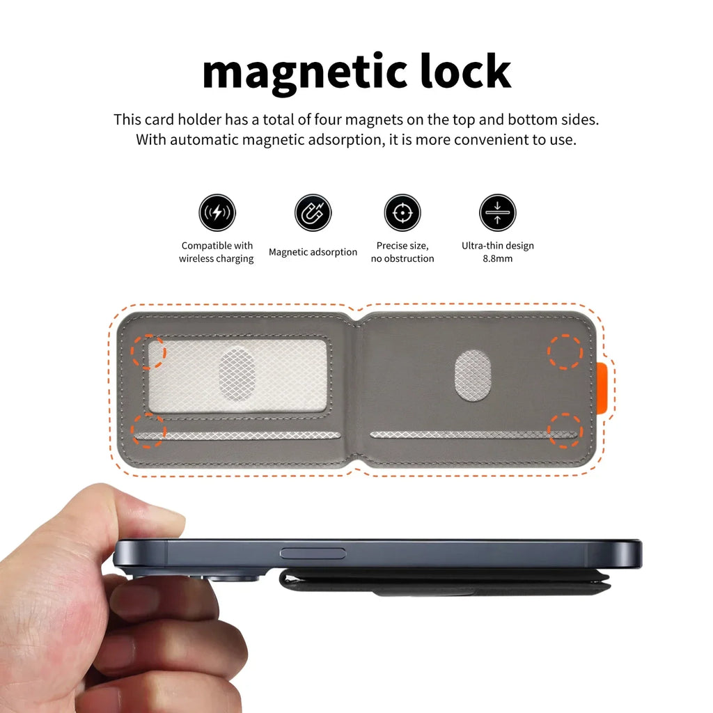 Magnetic Card Holder for iPhone: Slim RFID MagSafe Wallet & Card Case Tidesmit