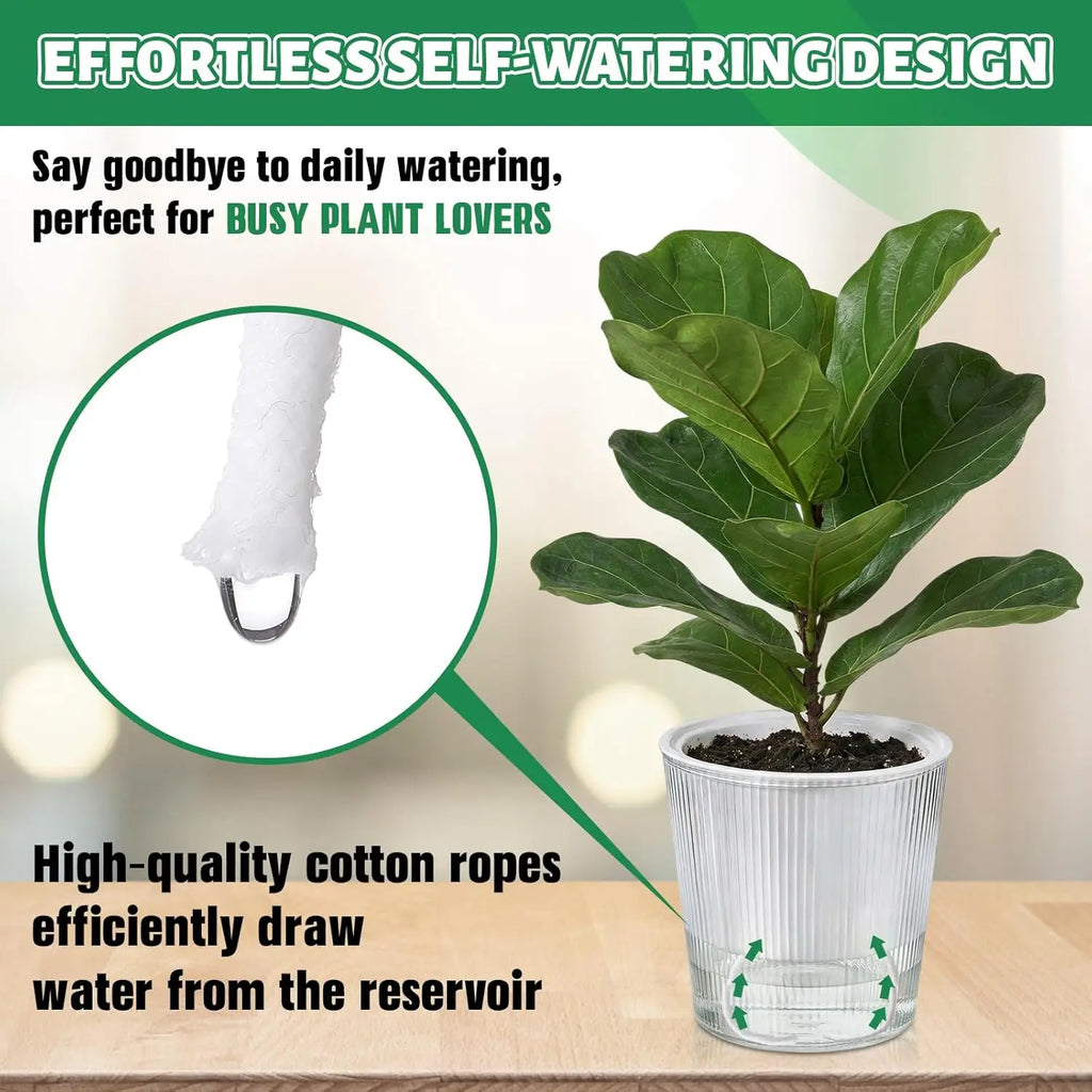 Clear Self Watering Planters Pots Household Anti Rot Self-Watering Planters for Living Room Plants Flowers Gardening Accessory