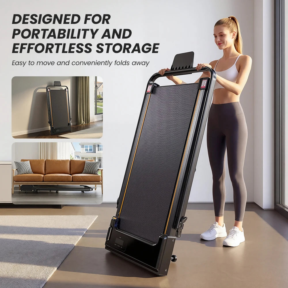 Formill FT51/FT50/FT52 Treadmill 2 In 1 Walking Running Treadmill 0.75-2.5HP Foldable Under Desk Treadmill38*95cm Running Area With Armrest LED Display Oil Drip Hole Indoor Home Gym Exercise Machine