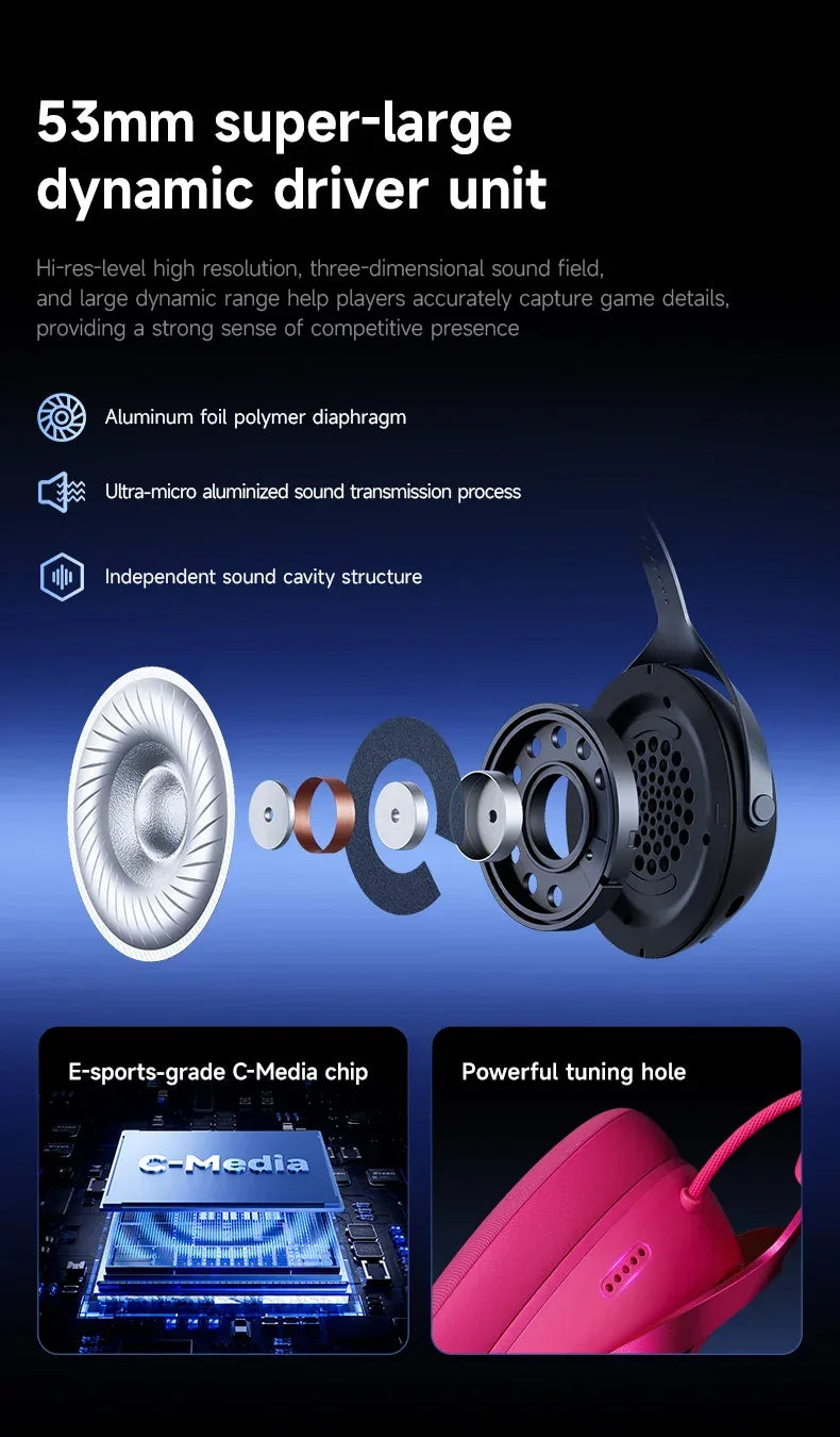 Wireless Gaming Headset X9 Tri-Mode Noise Cancelling by Tidesmit Tidesmit
