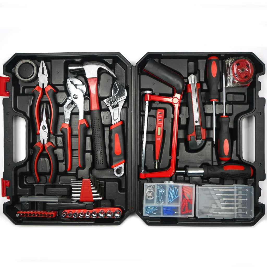 STOENGO 19/43/108pcs Hardware Household Hand Tool Kit Set Household DIY Hand Tool Kit Saw Screwdriver Hammer Tape Wrench Pliers