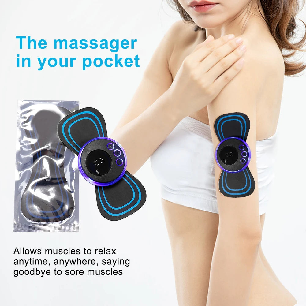 EMS Neck Massager - Portable TENS Pulse Pain Relief Patch for Muscles Body Shaping Massage Equipment Tidesmit