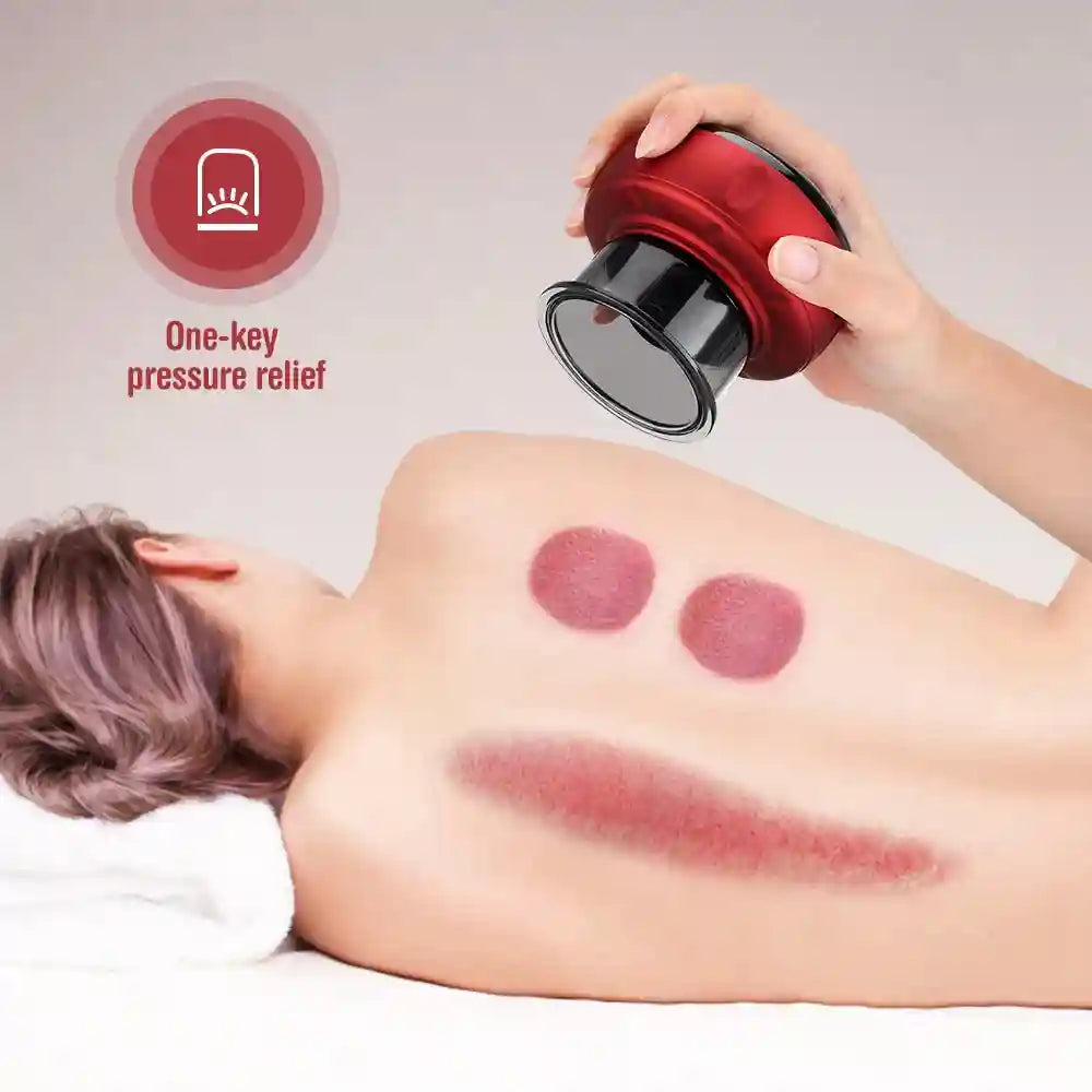 Electric Cupping Massager: 12-Gear Heat Therapy for Muscle Relief Massage Roller Tidesmit