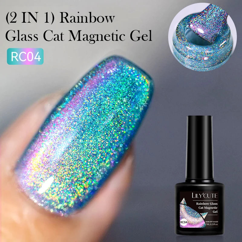 Magnetic Cat Eye Gel Nail Polish – Reflective UV Soak Off Kit Permanent Makeup Machines LC-RC04 Tidesmit