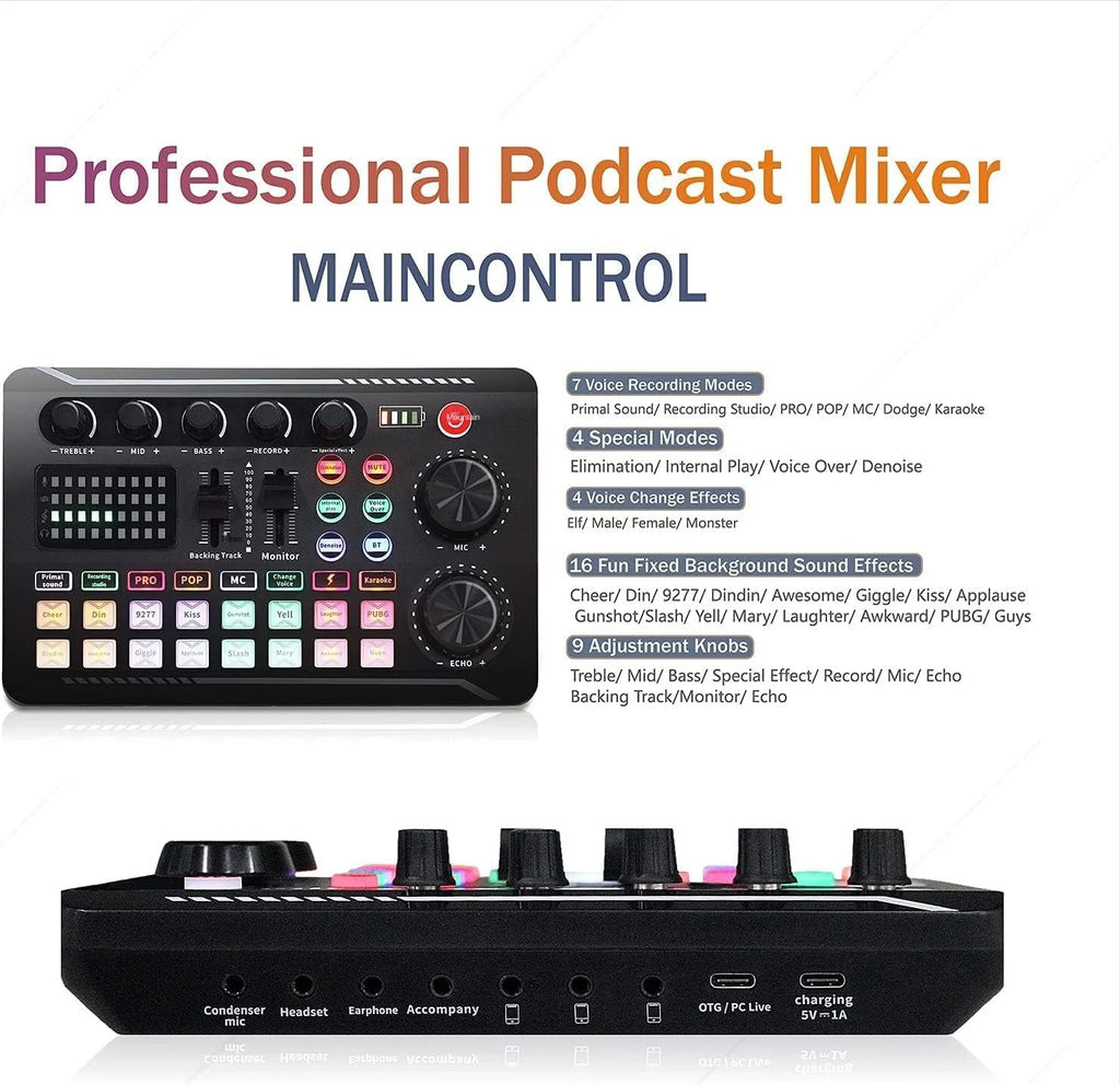 Sound Card Mixer Kit for Live Streaming and Studio Recording Tidesmit
