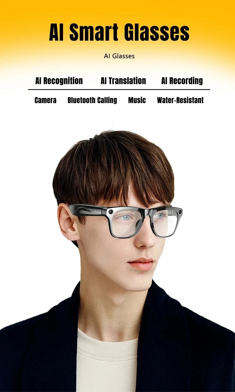 AI Smart Glasses with 100MP Camera & Spatial Audio - Tidesmit Tidesmit