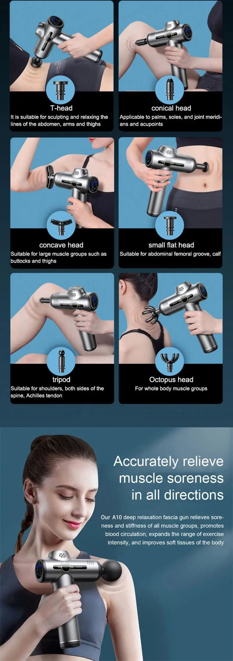 Deep Tissue Muscle Massage Gun - 99 Speed Pro Recovery Device Fascia Gun Tidesmit