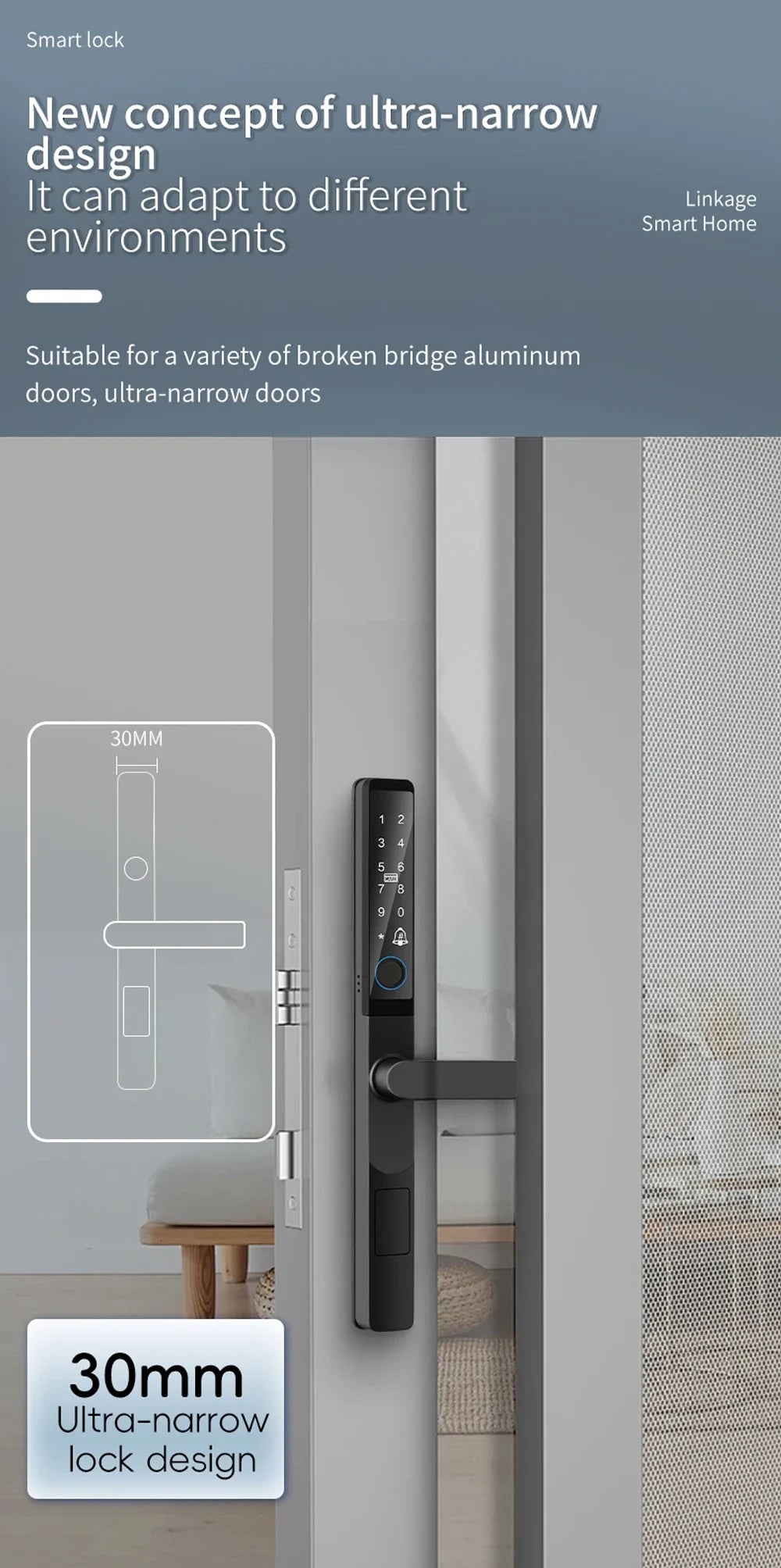 Euro 85 92mm Mortise Smartphone Access Keyless Entry Door Lock Handle Ultra-thin App Remote Operation WiFi Smart Lock