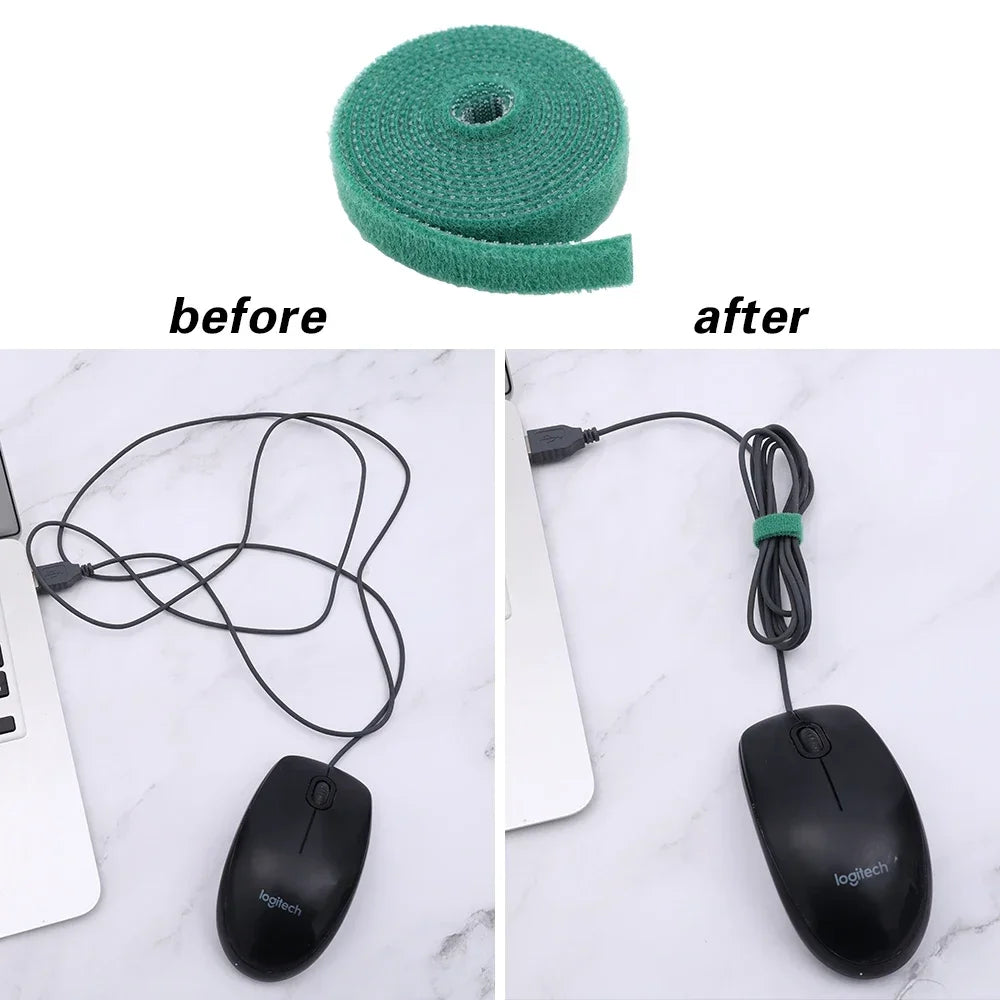 Self Adhesive Plant Nylon Cable Tie Green Adjustable Plants Hook Loop Support Garden Twine Bandage Reusable Fastener Tape Strips