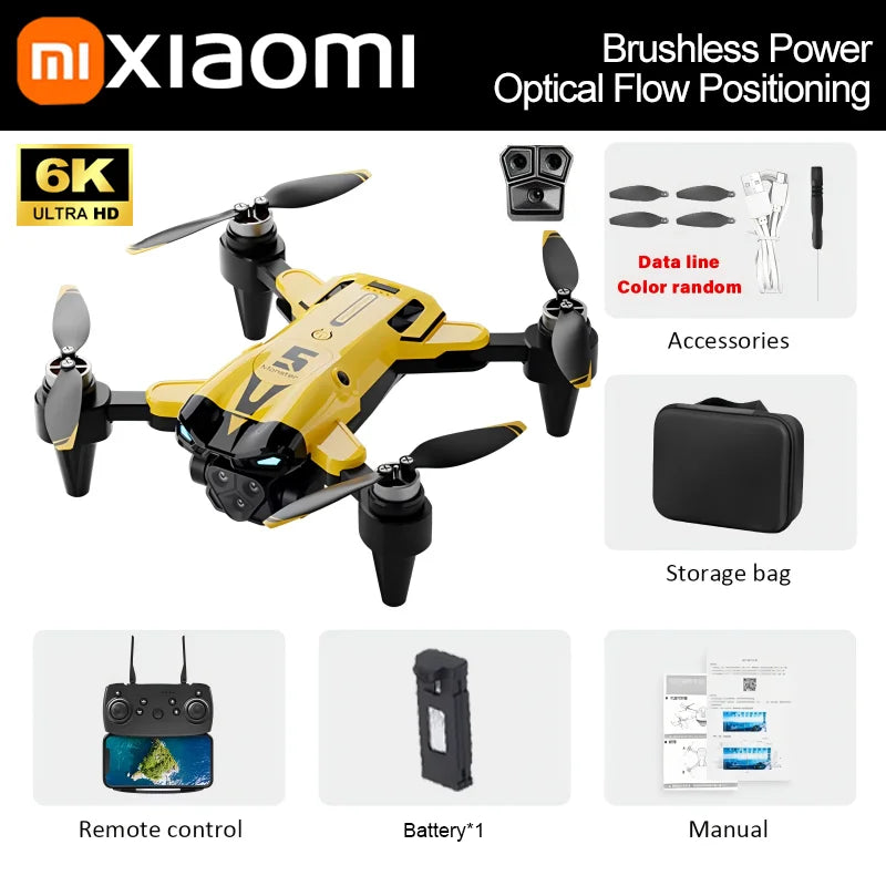 8K Camera Drone with Obstacle Avoidance & Brushless Motor - M5 Series M5-6K HD-Black Tidesmit