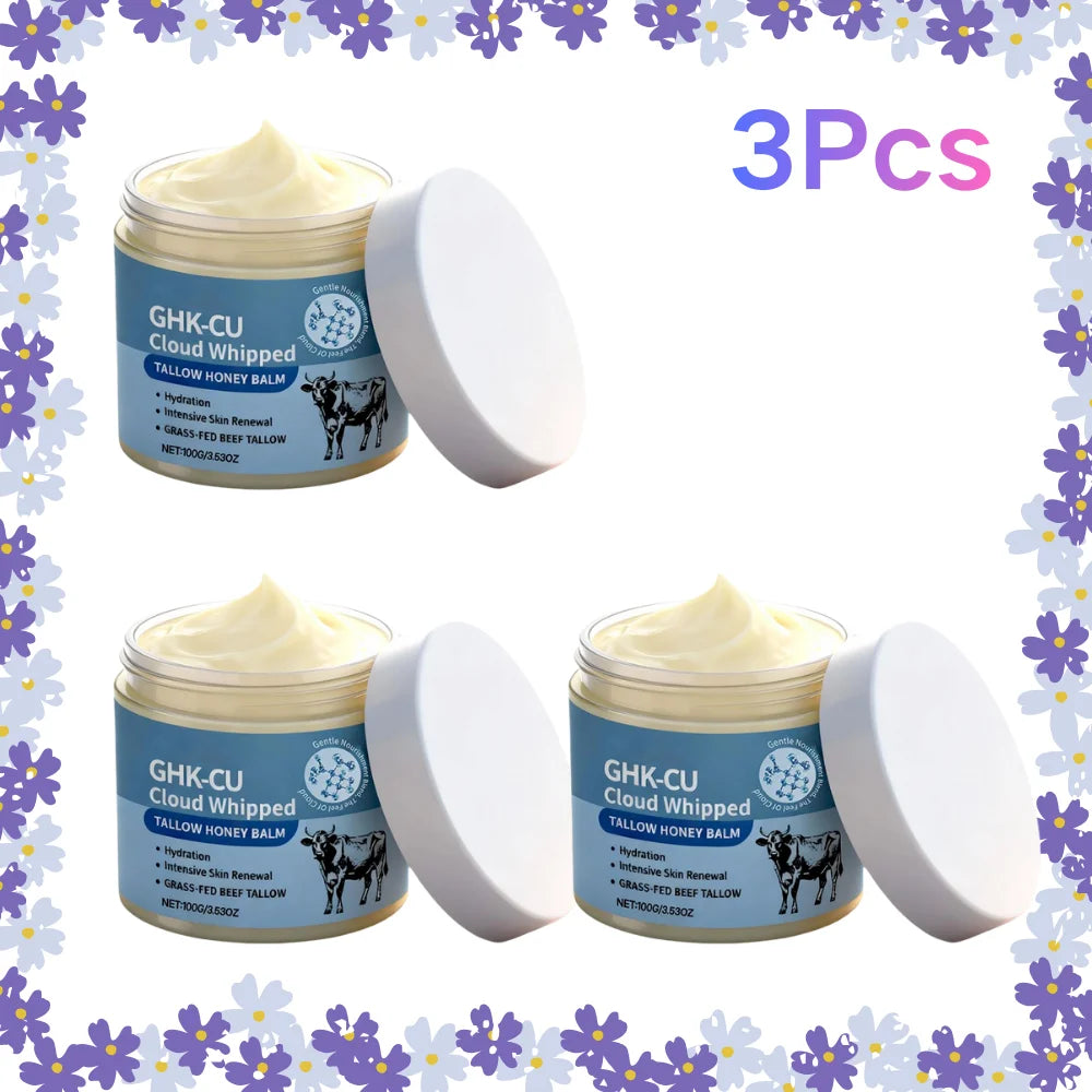GHK CU Copper Peptide Tallow Honey Balm Cloud Whipped For Face Body Intensive Renewal Hydrate Nourish Skin Balm
