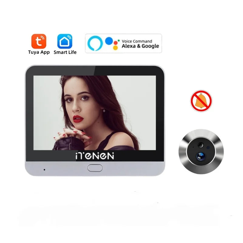 Tuya Smart Security Home Digital Door Peephols With 4.3inch Screen 3MP Wireless 2.4G Wifi Video Eye Door Camera Built-in Mic