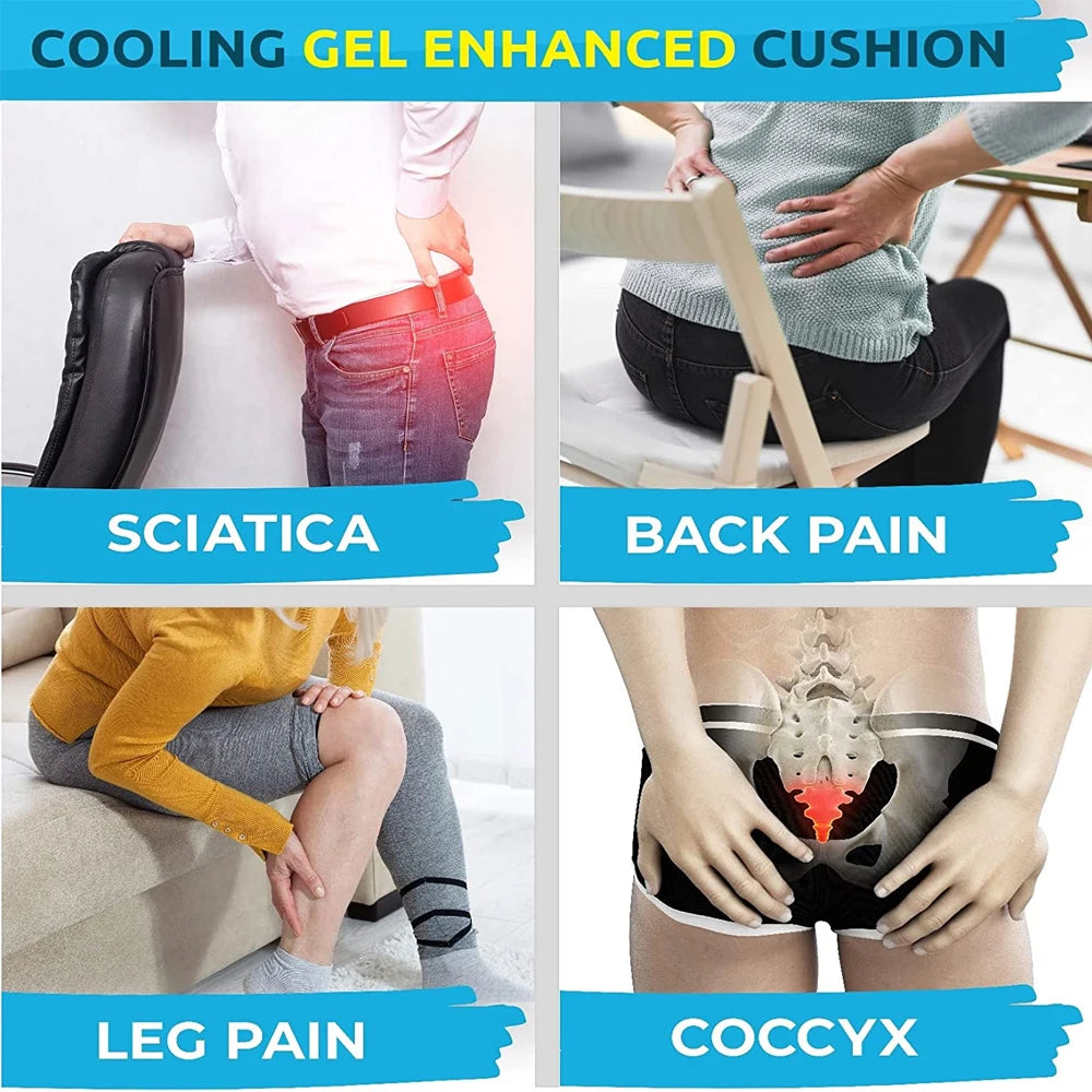 Gel Seat Cushion for Office Chair - Ergonomic Orthopedic Tidesmit Massage Cushion Tidesmit