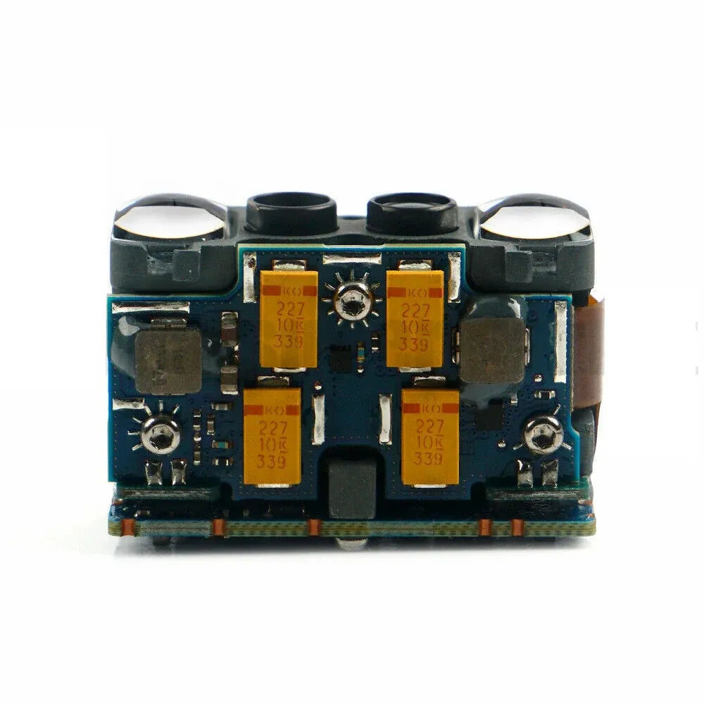 2D barcode scanner engine circuit board with two yellow ICs and mounting hardware